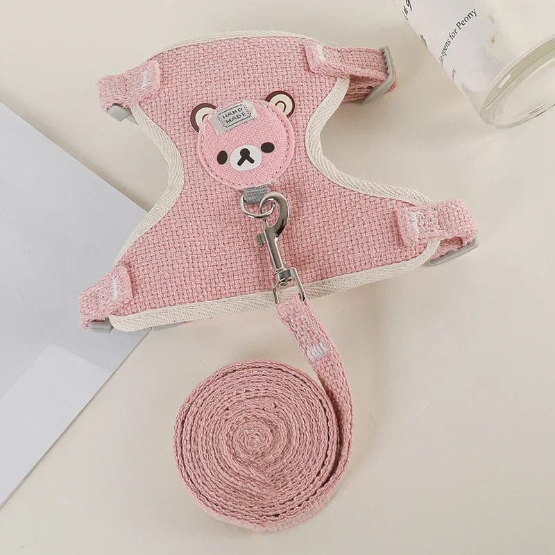 Cute Rabbit Harness Leash Set Bunny Pet Accessories Small Pet Carrier Teddy Bear Cat Leash Rabbit Collar  Rabbit Accessories | Stornfield