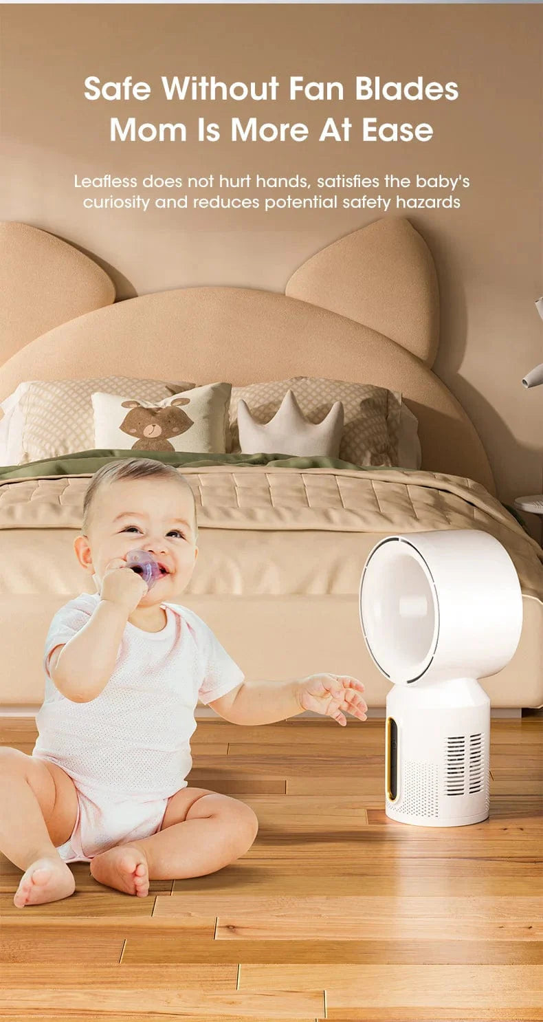 Desktop Bladeless Electric Fan Table Fan 5 Speed Tower Fan For Baby Cooler Air Conditioner USB Rechargeable Cooler Fan | Stornfield