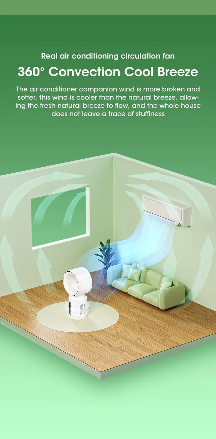 Desktop Bladeless Electric Fan Table Fan 5 Speed Tower Fan For Baby Cooler Air Conditioner USB Rechargeable Cooler Fan | Stornfield