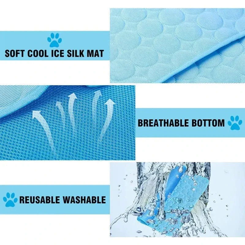 Dogs Self Cooling Mat Pet Cat Cooling Mat And Sleeping Pad For Pets Summer Cool Pads Blanket Washable Ice Silk Breathable Mat | Stornfield