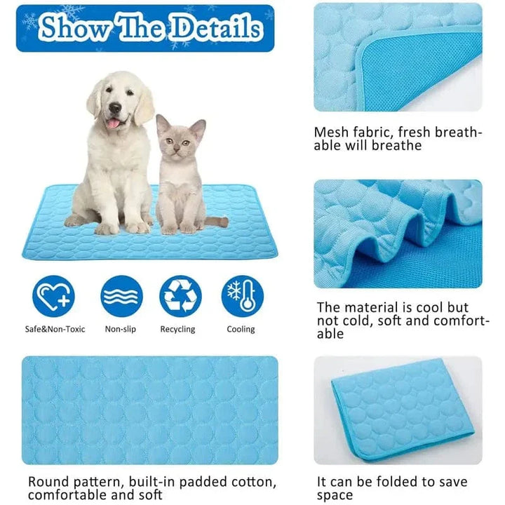Dogs Self Cooling Mat Pet Cat Cooling Mat And Sleeping Pad For Pets Summer Cool Pads Blanket Washable Ice Silk Breathable Mat | Stornfield