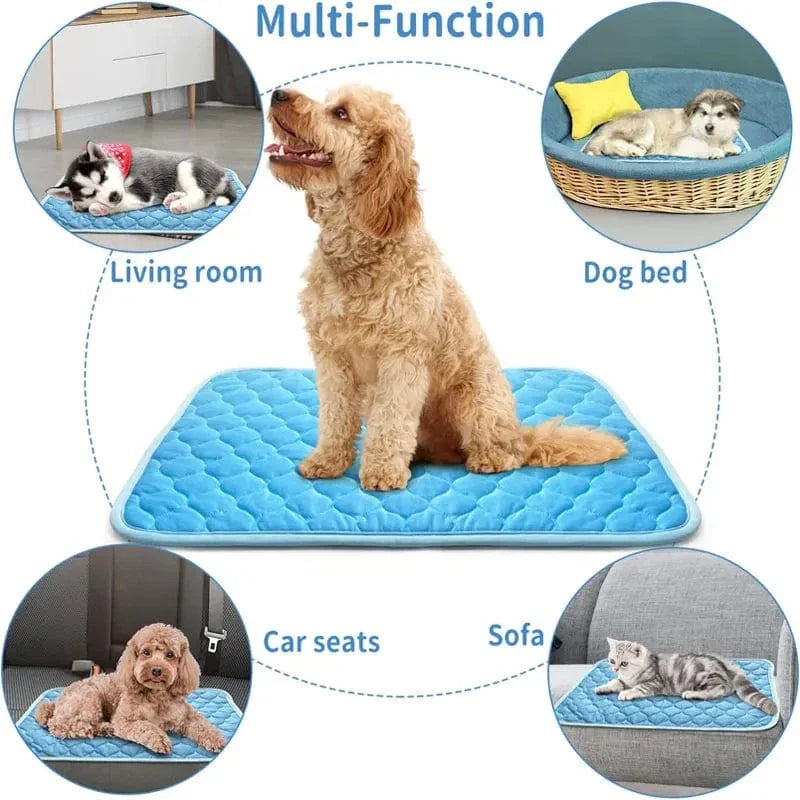 Dogs Self Cooling Mat Pet Cat Cooling Mat And Sleeping Pad For Pets Summer Cool Pads Blanket Washable Ice Silk Breathable Mat | Stornfield