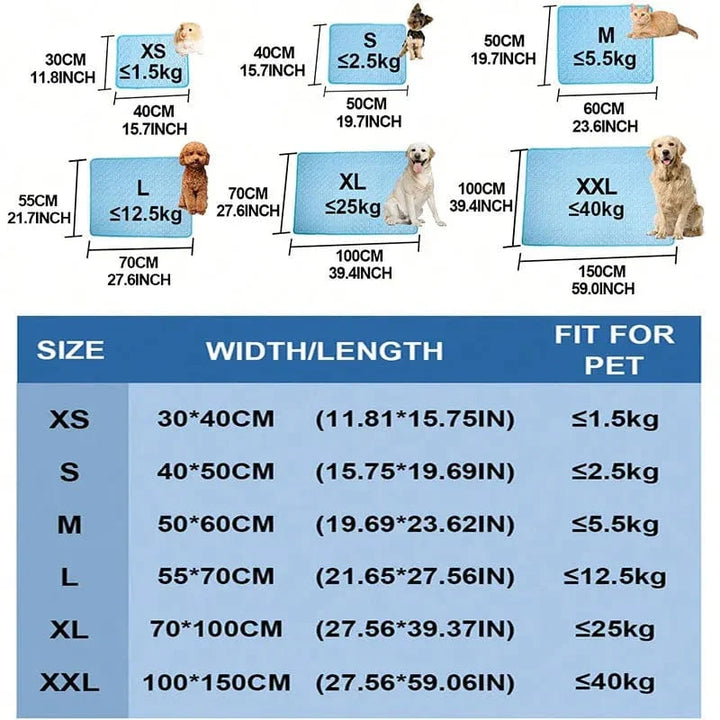 Dogs Self Cooling Mat Pet Cat Cooling Mat And Sleeping Pad For Pets Summer Cool Pads Blanket Washable Ice Silk Breathable Mat | Stornfield