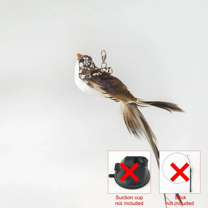 Handfree Bird/Feather Cat Wand with Bell Powerful Suction Cup Interactive Toys for Cats Kitten Hunting Exercise Pet Products | Stornfield