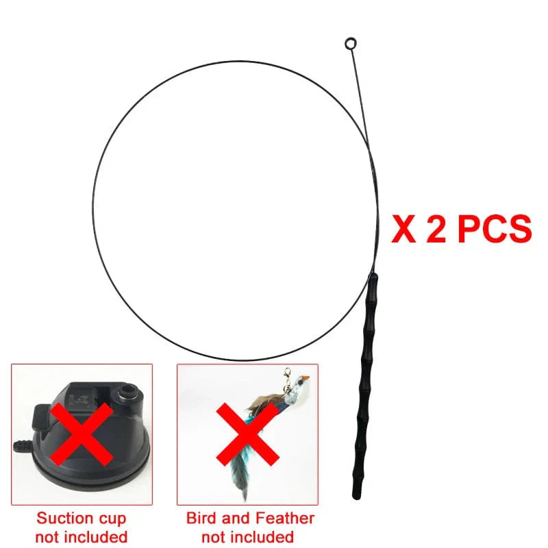 Handfree Bird/Feather Cat Wand with Bell Powerful Suction Cup Interactive Toys for Cats Kitten Hunting Exercise Pet Products | Stornfield