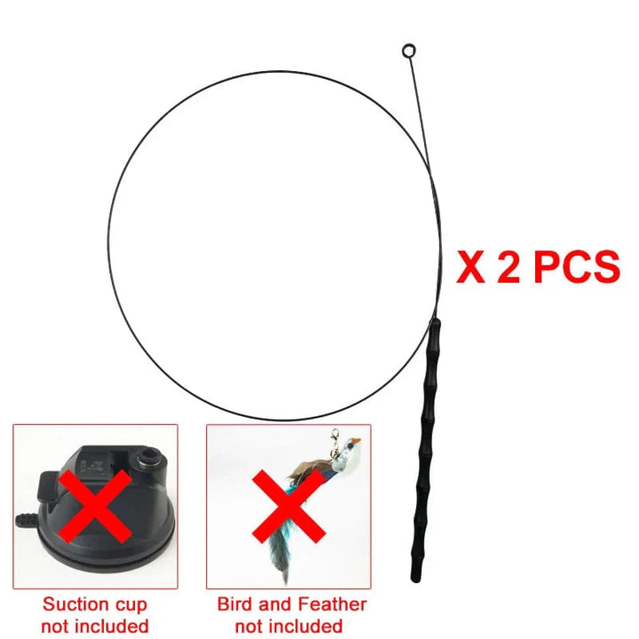 Handfree Bird/Feather Cat Wand with Bell Powerful Suction Cup Interactive Toys for Cats Kitten Hunting Exercise Pet Products | Stornfield