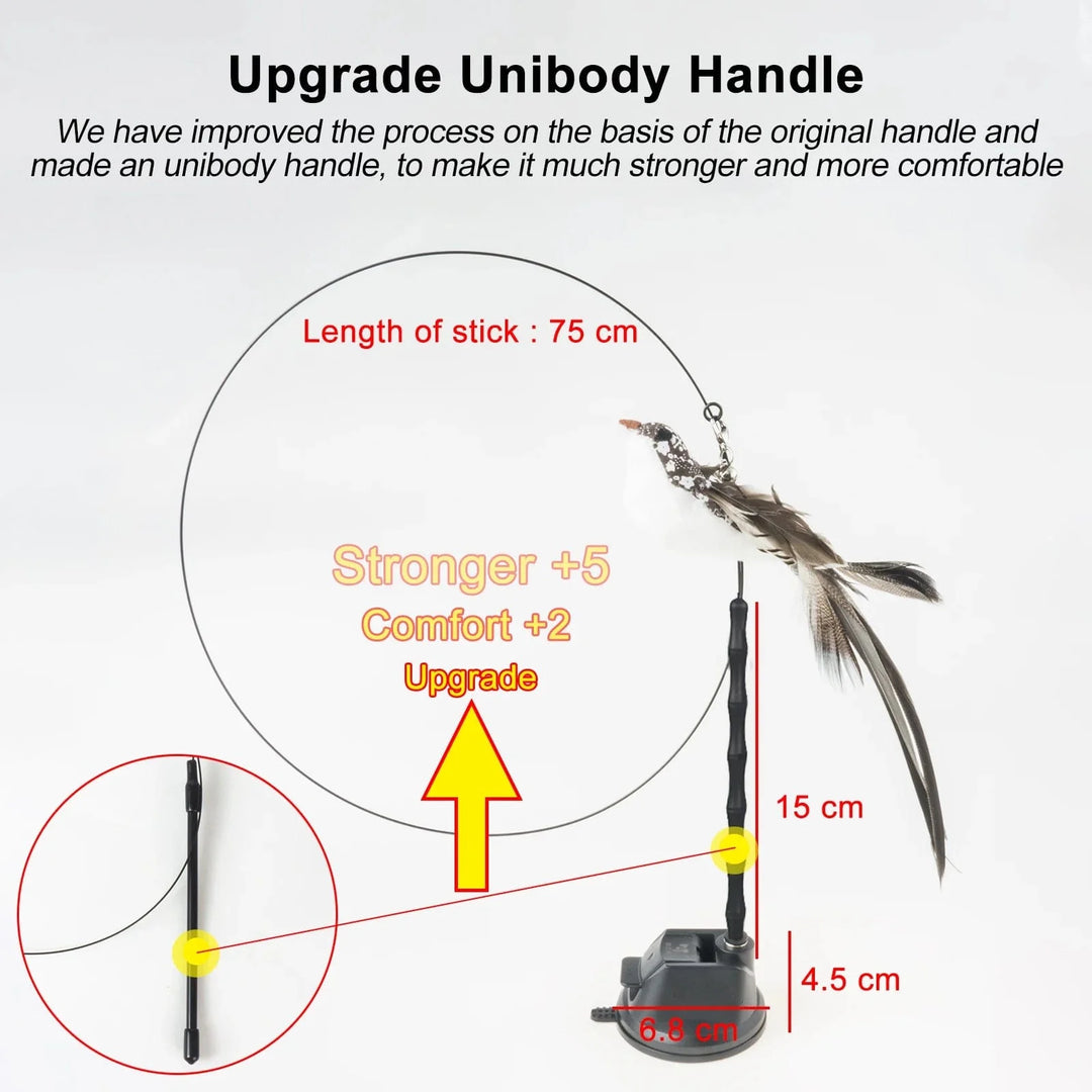 Handfree Bird/Feather Cat Wand with Bell Powerful Suction Cup Interactive Toys for Cats Kitten Hunting Exercise Pet Products | Stornfield