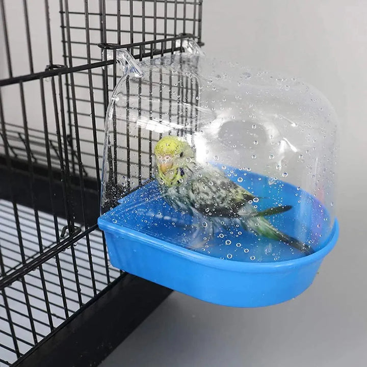 Hanging Bird Bath Cube Parrots Bathtub Bath Shower Box Cage Accessory for Little Bird Canary Budgerigar Cockatiel Lovebird Boxes | Stornfield