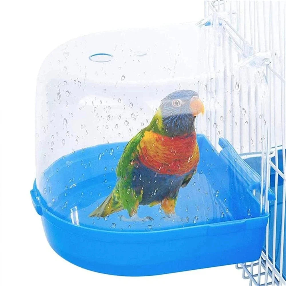 Hanging Bird Bath Cube Parrots Bathtub Bath Shower Box Cage Accessory for Little Bird Canary Budgerigar Cockatiel Lovebird Boxes | Stornfield