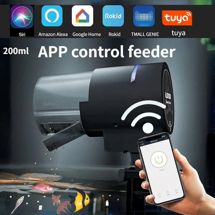 Automatic Aquarium Fish Tank Feeder Timing/Wifi Wireless Smart Phone App Intelligent Speaker Voice Remote Control Fish Feeding | Stornfield