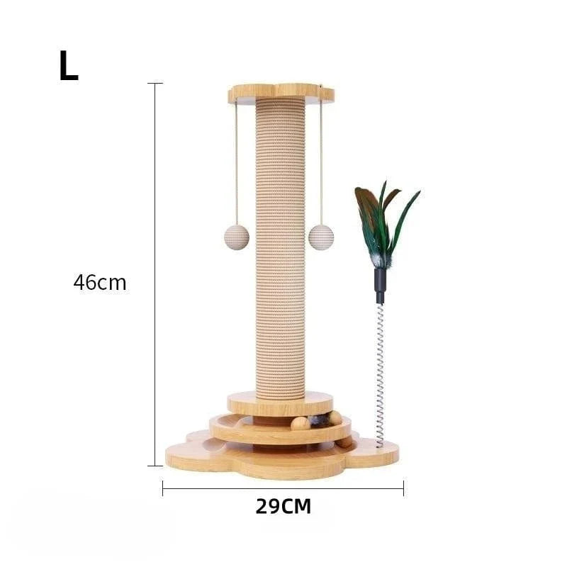 Pet Cat Toy Solid Wood Cat Turntable Funny Cat Stick  Balls Durable Sisal Scratching Board Cat Supplies Cat Grab Column | Stornfield