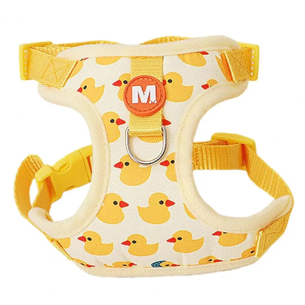 Pet Vest Vest With Leash Cartoon Yellow Duck Walk-in Adjustable Buckle Small Dog Puppy Cat Harness Pet Supplies | Stornfield