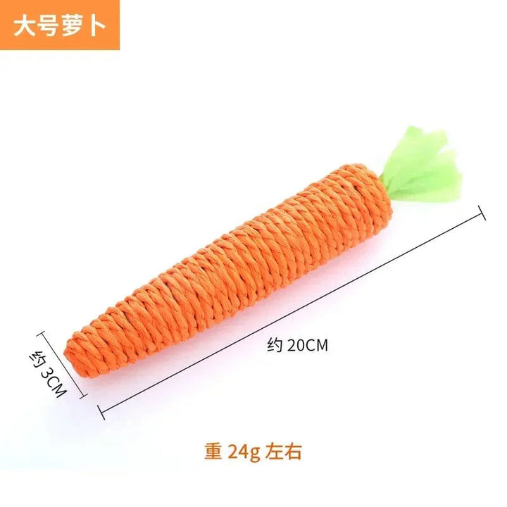 Carrot Pet Cat Toy Paper Rope Chew Toys Built-in Bell Small Animals Cute Pet Biting Toys Cute Pet Interactive Cat Toys Plaything | Stornfield