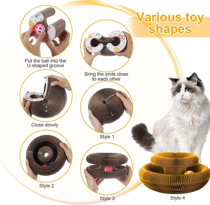 Magic Organ Cat Toy Cats Scratcher Scratch Board Round Corrugated Scratching Post Toys for Cats Grinding Claw Cat Accessories | Stornfield
