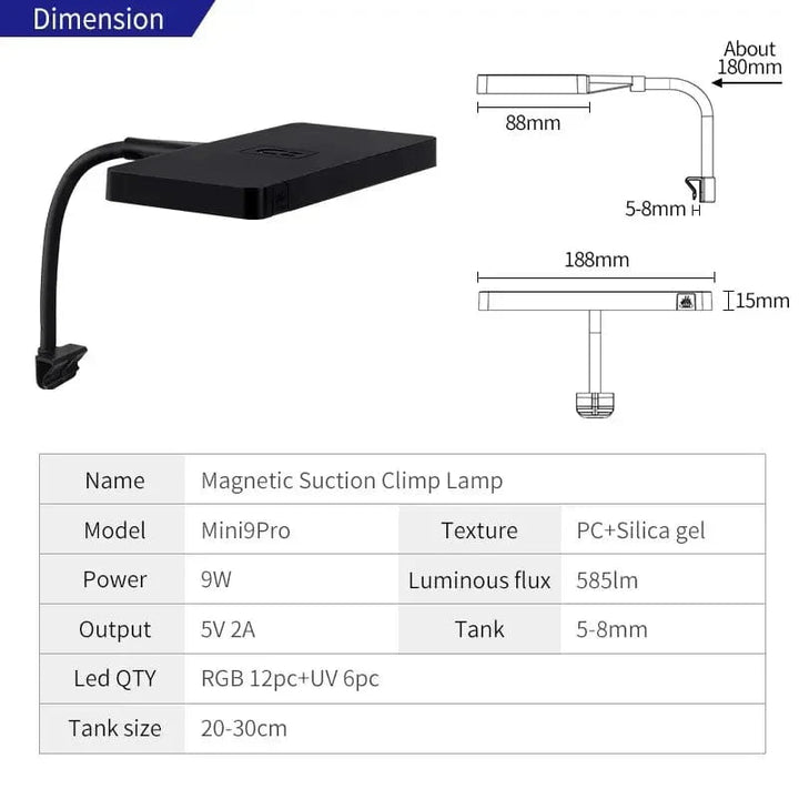WEEK AQUA USB aquarium light Plant Grow Full spectrum LED Ecology Microlandscape light Nano aquarium light | Stornfield