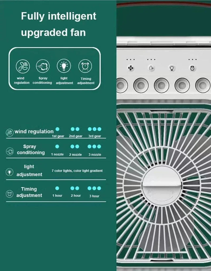 New 3 In 1 Fan Air Conditioner Household Mini Air Cooler LED Night Light Portable Humidifier Air Adjustment Fan Office Home Fan | Stornfield