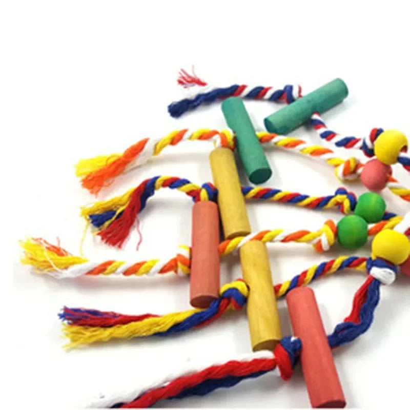 Parrot Chew Toy Cotton Rope Birds Toy Bite Bridge Bird Tearing Toys Cockatiels Training Hang Swings Birds Cage Supplies | Stornfield