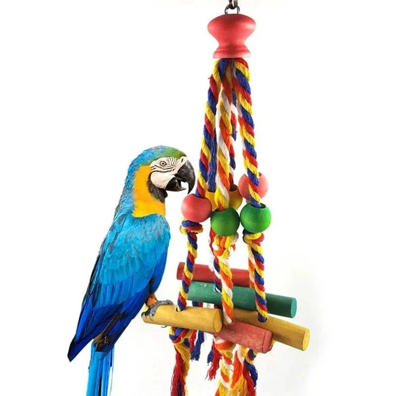 Parrot Chew Toy Cotton Rope Birds Toy Bite Bridge Bird Tearing Toys Cockatiels Training Hang Swings Birds Cage Supplies | Stornfield