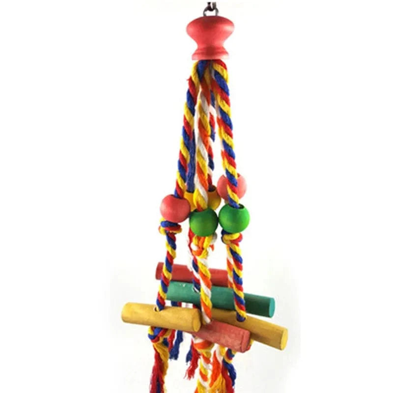 Parrot Chew Toy Cotton Rope Birds Toy Bite Bridge Bird Tearing Toys Cockatiels Training Hang Swings Birds Cage Supplies | Stornfield