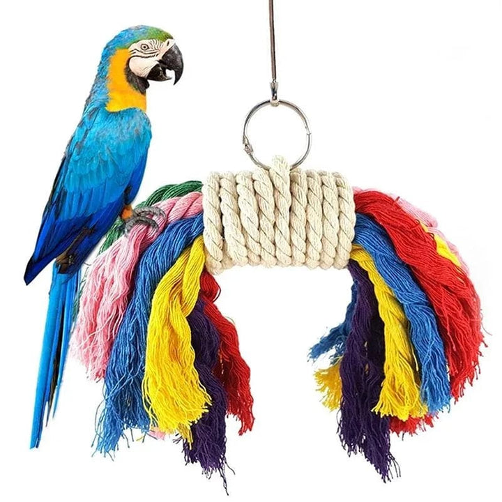 Parrot Chew Toy Cotton Rope Birds Toy Bite Bridge Bird Tearing Toys Cockatiels Training Hang Swings Birds Cage Supplies | Stornfield