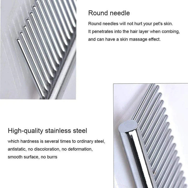 Pet Dematting Comb Stainless Steel Pet Grooming Comb for Dogs and Cats Gently Removes Loose Undercoat Flea Comb Pretty&Better | Stornfield