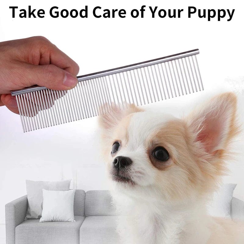 Pet Dematting Comb Stainless Steel Pet Grooming Comb for Dogs and Cats Gently Removes Loose Undercoat Flea Comb Pretty&Better | Stornfield
