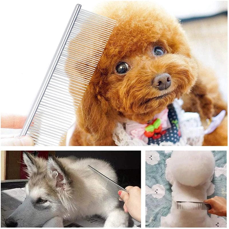 Pet Dematting Comb Stainless Steel Pet Grooming Comb for Dogs and Cats Gently Removes Loose Undercoat Flea Comb Pretty&Better | Stornfield