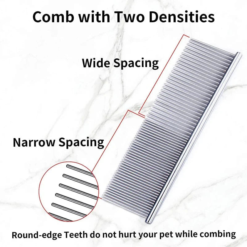 Pet Dematting Comb Stainless Steel Pet Grooming Comb for Dogs and Cats Gently Removes Loose Undercoat Flea Comb Pretty&Better | Stornfield