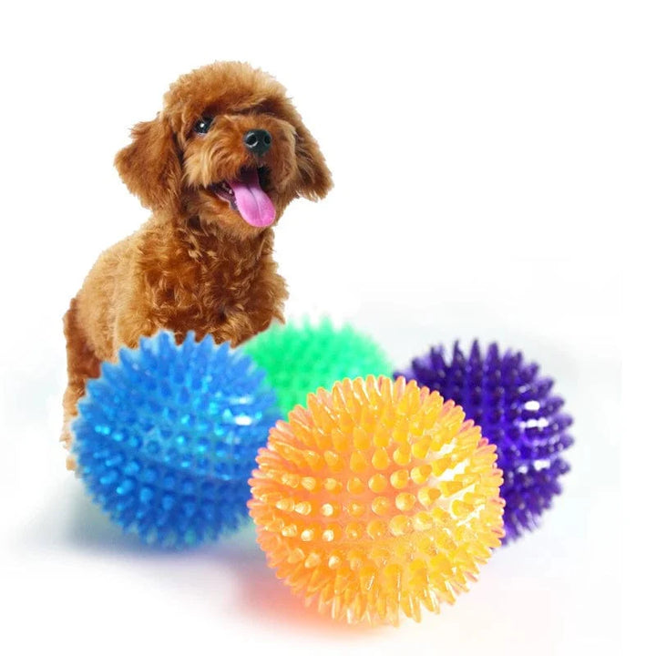 Pet Dog Toys Cat Puppy Sounding Toy Polka Squeaky Tooth Cleaning Ball TPR Training Pet Teeth Chewing Toy Thorn Balls Accessories | Stornfield