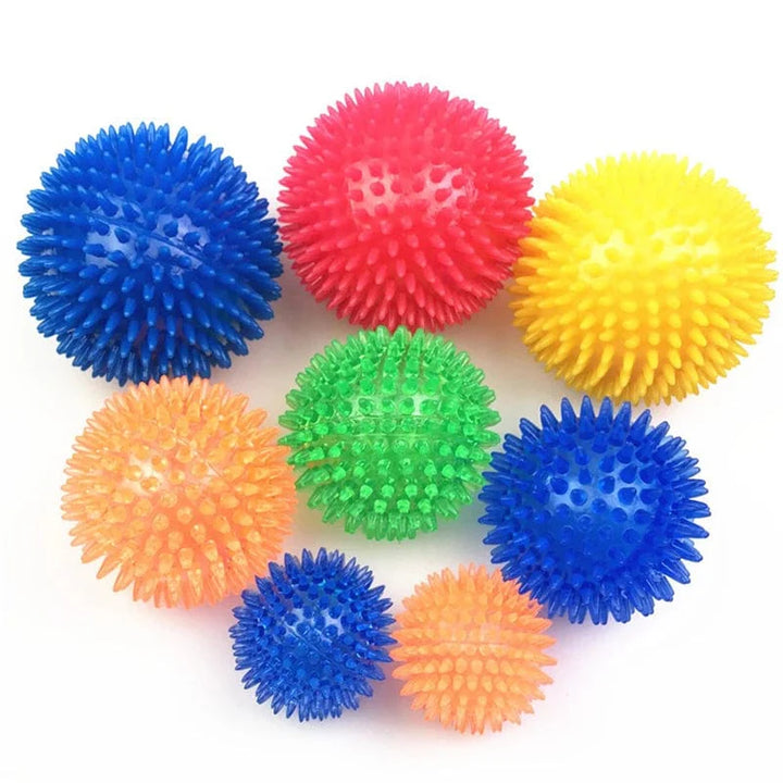 Pet Dog Toys Cat Puppy Sounding Toy Polka Squeaky Tooth Cleaning Ball TPR Training Pet Teeth Chewing Toy Thorn Balls Accessories | Stornfield