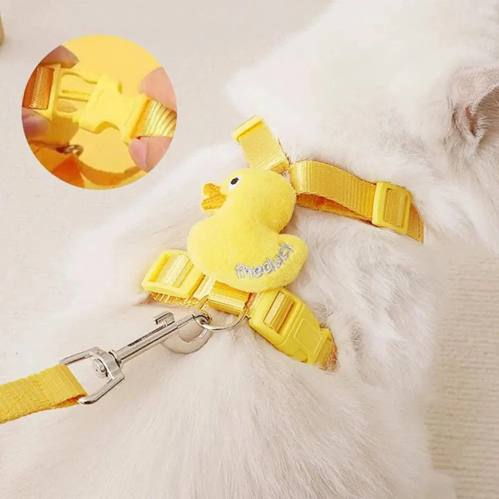 Pet Vest Vest With Leash Cartoon Yellow Duck Walk-in Adjustable Buckle Small Dog Puppy Cat Harness Pet Supplies | Stornfield