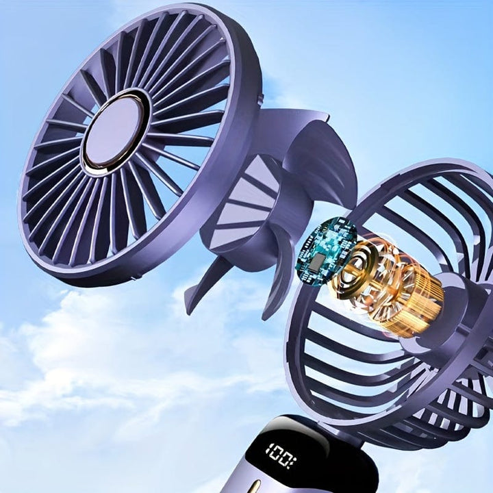 Portable Handheld Mini Fan USB Rechargeable with LED Display 5 Speeds 90° Foldable Battery Operated for Office Bedroom Outdoor Travel Camping Back to School Supplies | Stornfield