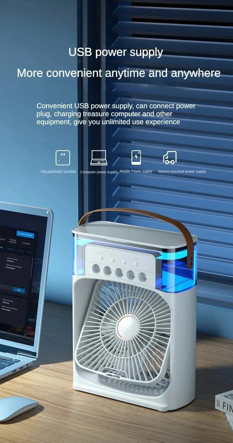 Portable Humidifier Fan Air Conditioner Household Small Air Cooler Hydrocooling Portable Air Adjustment For Office 3 Speed Fan | Stornfield