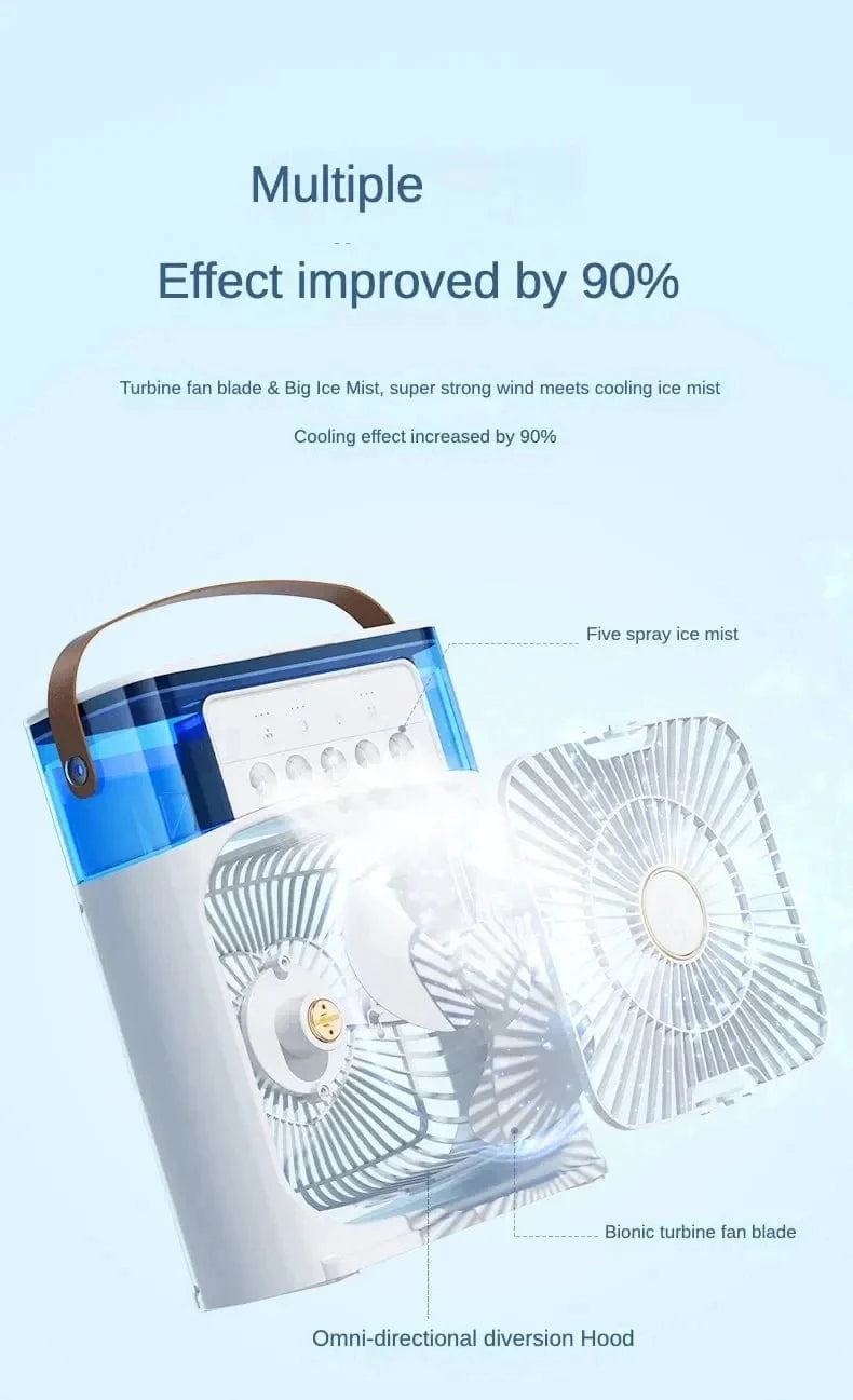 Portable Humidifier Fan Air Conditioner Household Small Air Cooler Hydrocooling Portable Air Adjustment For Office 3 Speed Fan | Stornfield