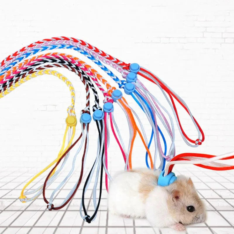 1.4m 2.0m Adjustable Pet Hamster Leash Harness Rope Gerbil Cotton Rope Harness Lead Collar for Rat Mouse Hamster Pet Cage Leash | Stornfield
