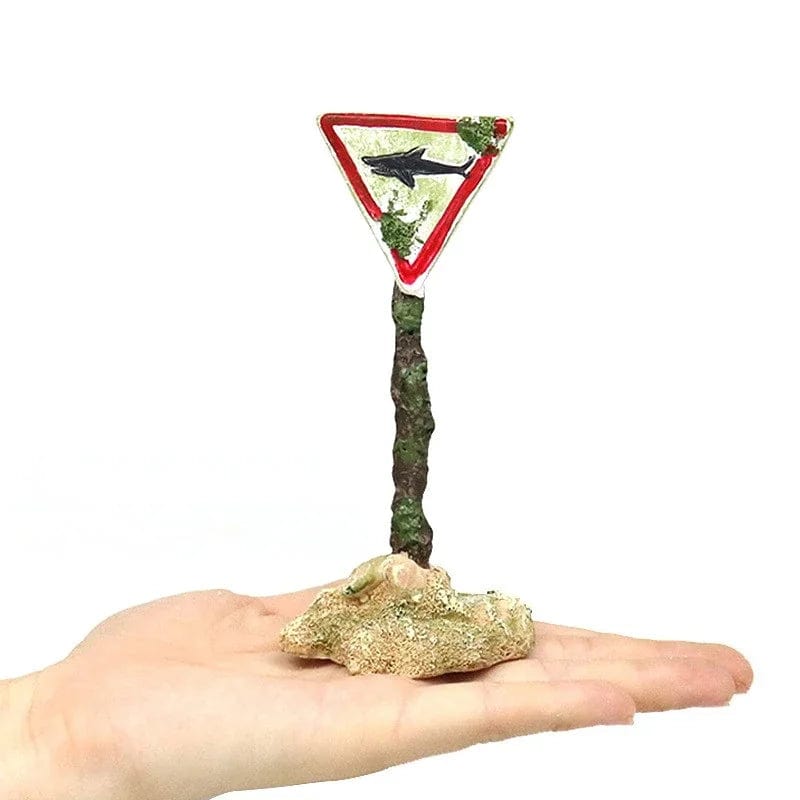 Resin Aquarium Decoration Ornaments Artificial Shark Warning Sign Landscaping Accessories for Fish Tank Aquarium Background | Stornfield