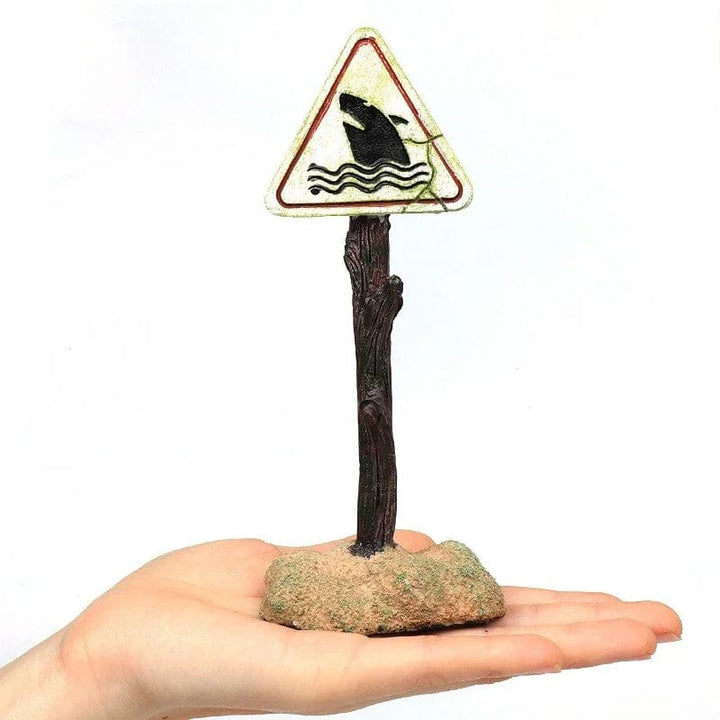 Resin Aquarium Decoration Ornaments Artificial Shark Warning Sign Landscaping Accessories for Fish Tank Aquarium Background | Stornfield
