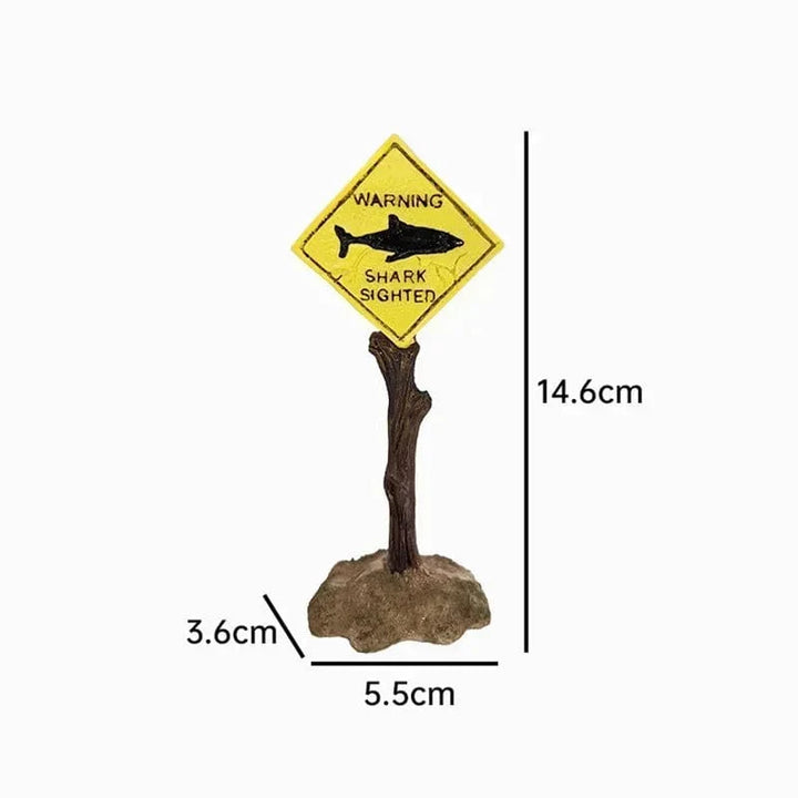 Resin Aquarium Decoration Ornaments Artificial Shark Warning Sign Landscaping Accessories for Fish Tank Aquarium Background | Stornfield