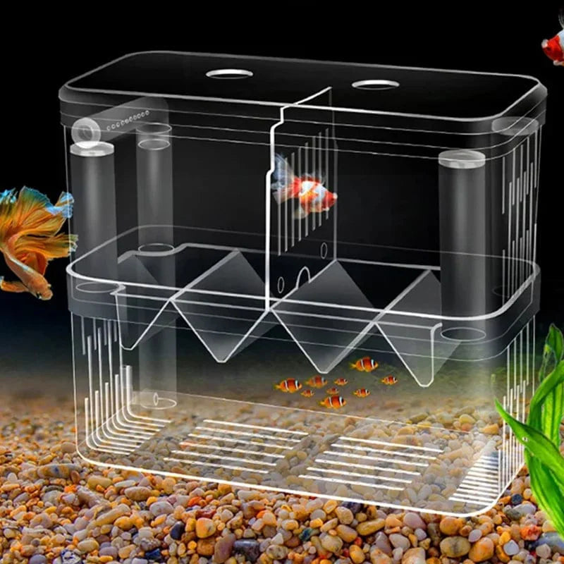 S/L/XL Aquarium Acrylic Double-Deck Clear Fish Breeding Isolation Box Aquarium Breeder Fish Hatchery Divider Shrimp Fish Injured | Stornfield