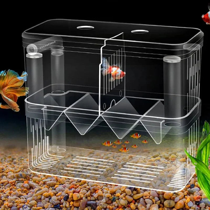 S/L/XL Aquarium Acrylic Double-Deck Clear Fish Breeding Isolation Box Aquarium Breeder Fish Hatchery Divider Shrimp Fish Injured | Stornfield