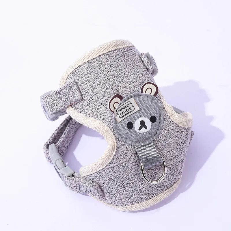 Small Cat Dog Harness Leash Set Breathable Vest Escape Proof Chest Strap Kitten Puppy Cartoon Bear Walking Pet Traction Lead | Stornfield