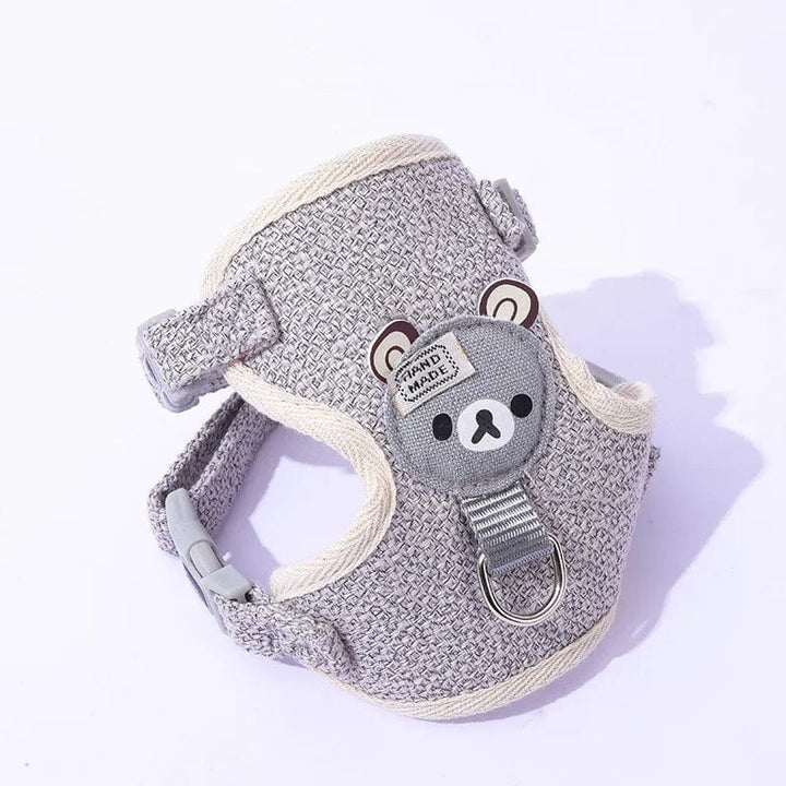 Small Cat Dog Harness Leash Set Breathable Vest Escape Proof Chest Strap Kitten Puppy Cartoon Bear Walking Pet Traction Lead | Stornfield