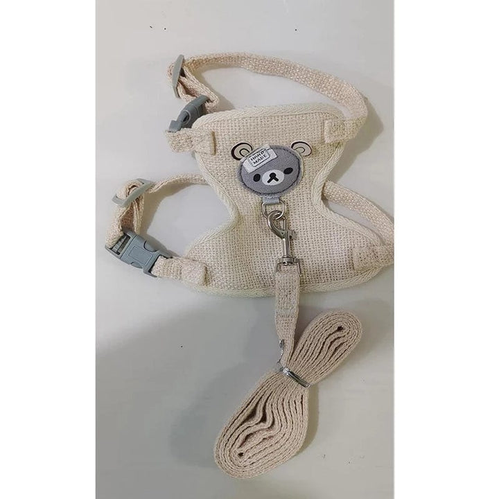 Small Cat Dog Harness Leash Set Breathable Vest Escape Proof Chest Strap Kitten Puppy Cartoon Bear Walking Pet Traction Lead | Stornfield