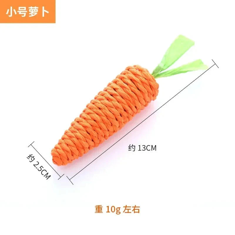 Carrot Pet Cat Toy Paper Rope Chew Toys Built-in Bell Small Animals Cute Pet Biting Toys Cute Pet Interactive Cat Toys Plaything | Stornfield