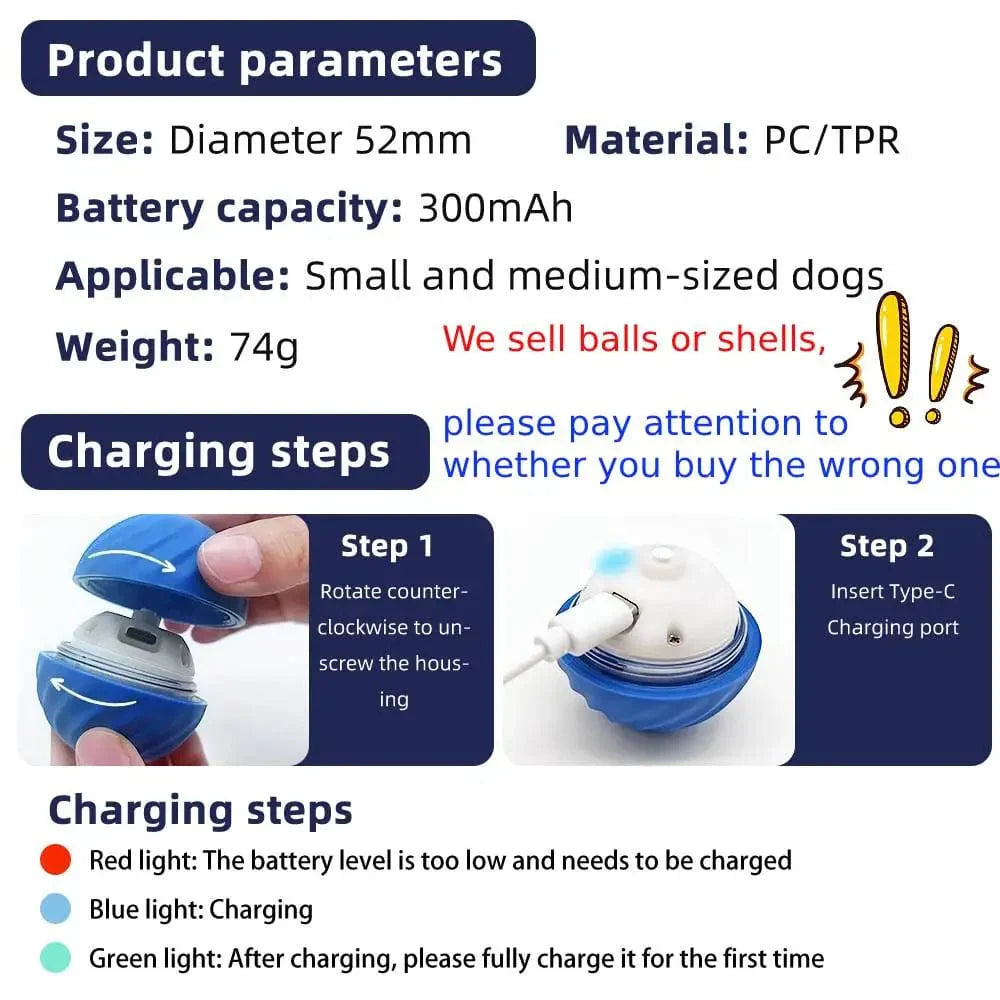Smart Dog Toy Ball Electronic Interactive Pet Toy Moving Ball USB Automatic Moving Bouncing for Puppy Birthday Gift Cat Product | Stornfield