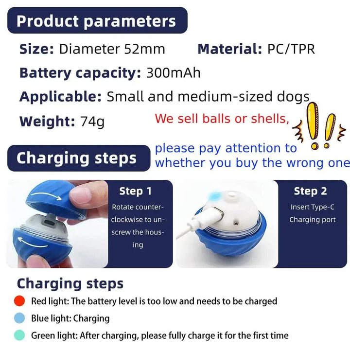 Smart Dog Toy Ball Electronic Interactive Pet Toy Moving Ball USB Automatic Moving Bouncing for Puppy Birthday Gift Cat Product | Stornfield