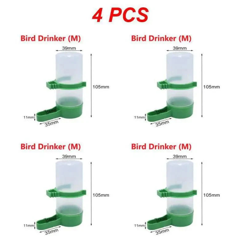 1/2/4PCS Bird Feeder Plastic Food Water Feeding Automatic Drinker Parrot Pet Parrot Drinking Cup Bowls Pet Bird Supplies | Stornfield