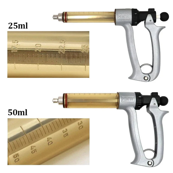 25/50ml Semi-Automatic Veterinary Continuous Syringe Animal Injection Adjustable Vaccine Syringe for Livestock Cattle Sheep | Stornfield