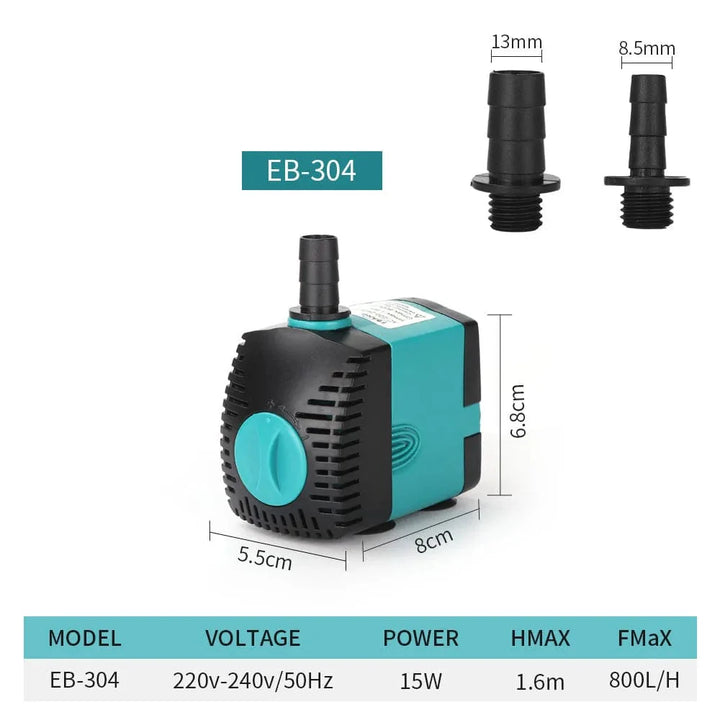 Ultra-Quiet 3-60W Submersible Water Fountain Pump Filter Fish Pond Aquarium Water Pump Tank Fountain EU US 220V-240V | Stornfield