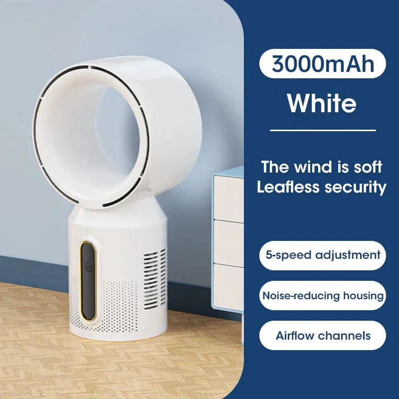 Desktop Bladeless Electric Fan Table Fan 5 Speed Tower Fan For Baby Cooler Air Conditioner USB Rechargeable Cooler Fan | Stornfield
